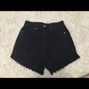 High waisted black jean shorts size 0 BNWOT